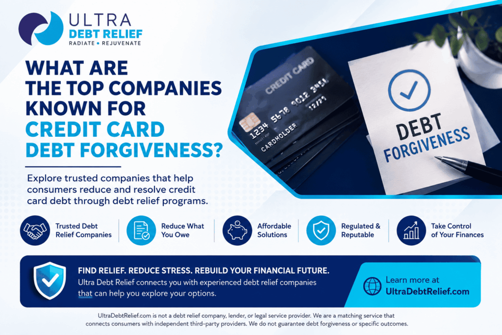 What are the top companies known for Credit Card Debt Forgiveness? 1 What are the top companies known for Credit Card Debt Forgiveness